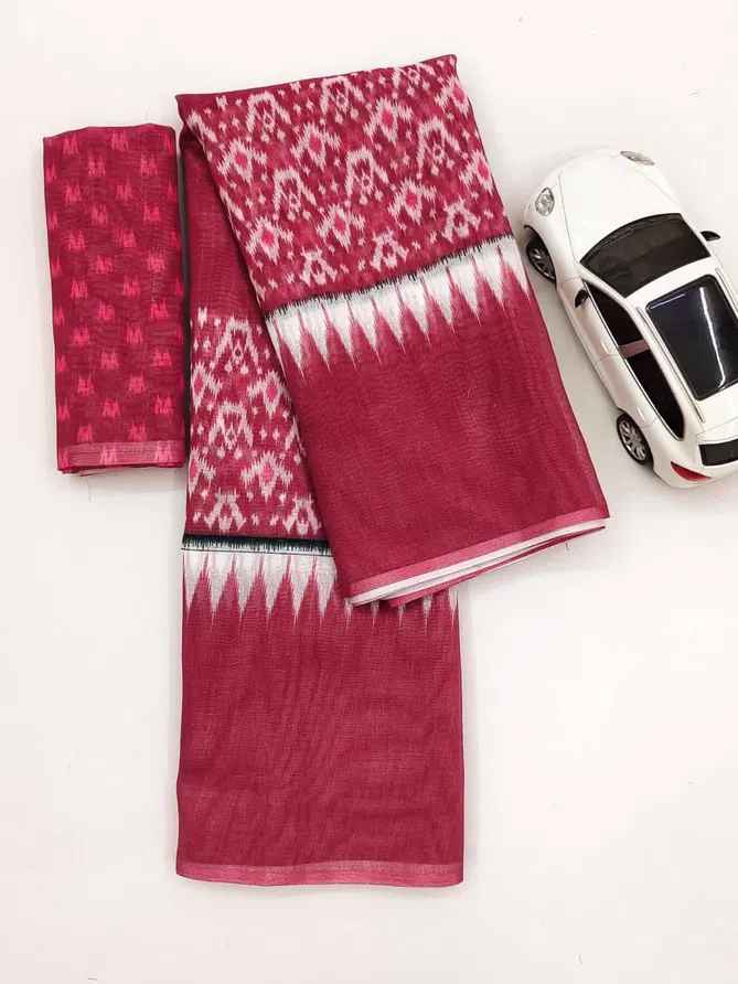 MG 237 Plain Linen Printed Daily Wear Sarees Catalog